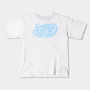 Drifting Through The Snow (Light Blue) Kids T-Shirt